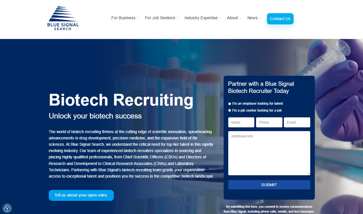Blue Signal Search website