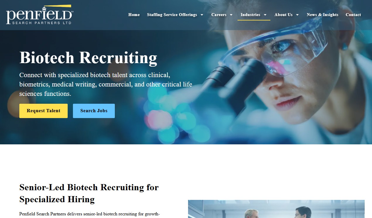Penfield Search Partners website