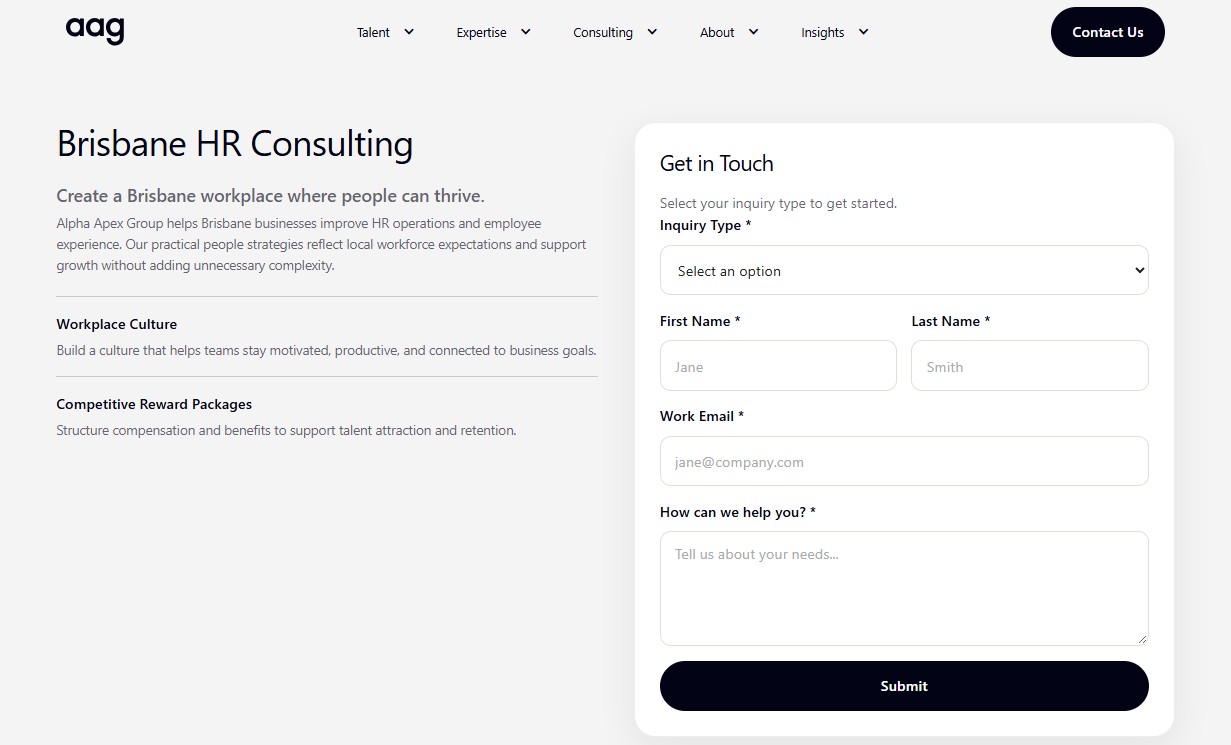 AAG Brisbane HR Consulting website