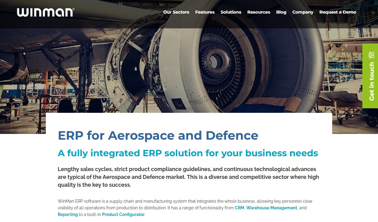WinMan ERP website