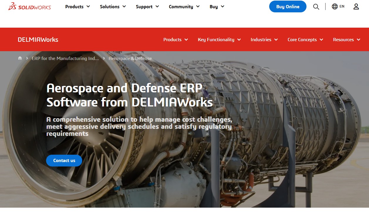 DELMIAWorks ERP website