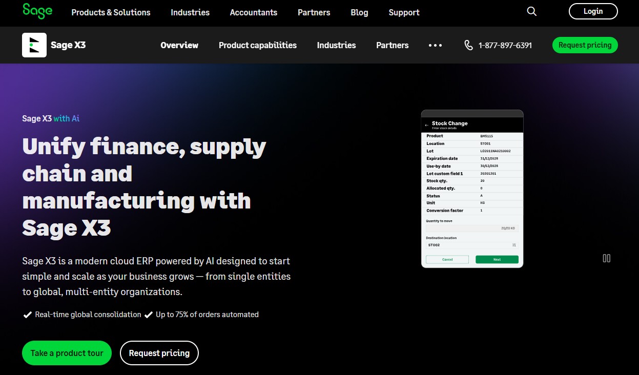 Sage X3 website
