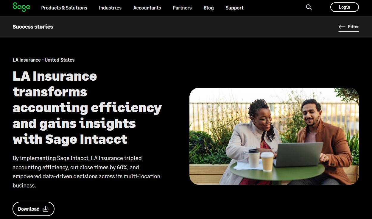 Sage Intacct website