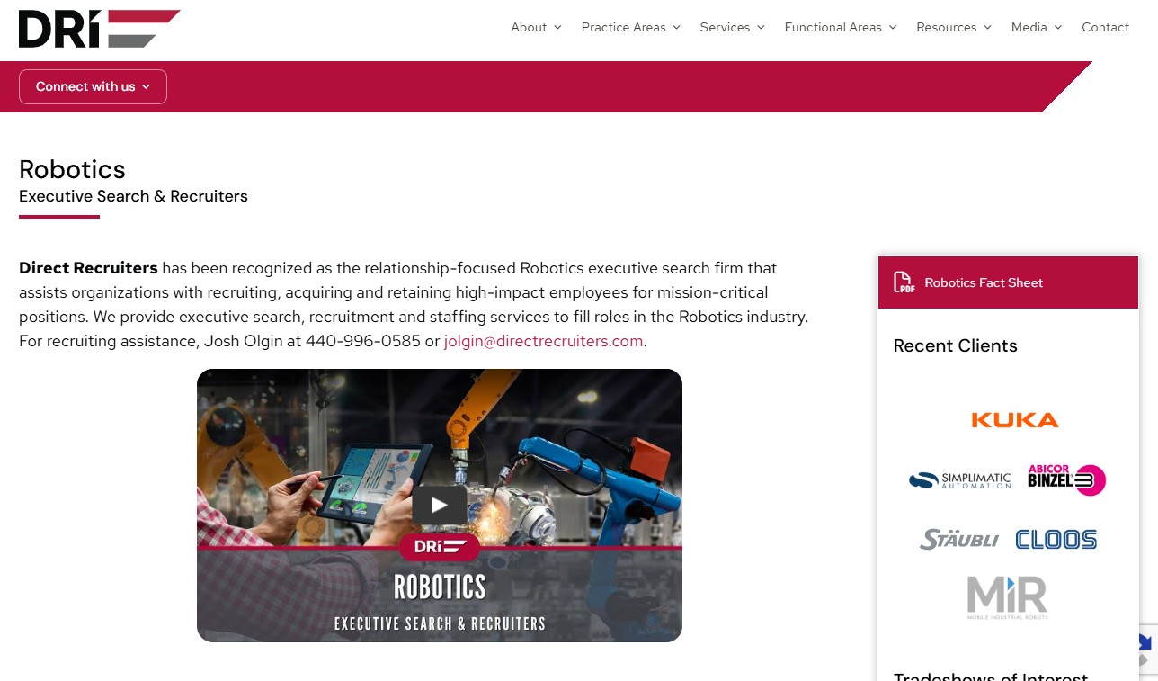 Direct Recruiters website