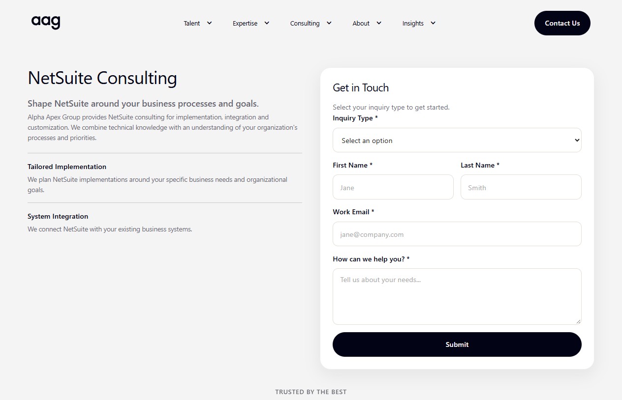 Alpha Apex Group website