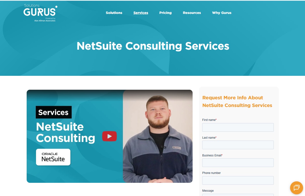GURUS Solutions website
