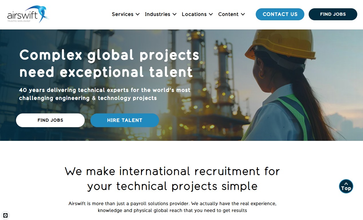 Airswift website
