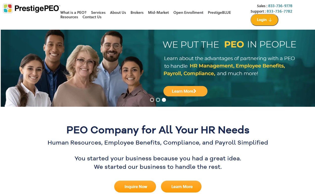 PrestigePEO website