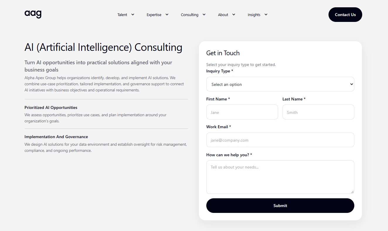 Alpha Apex Group website