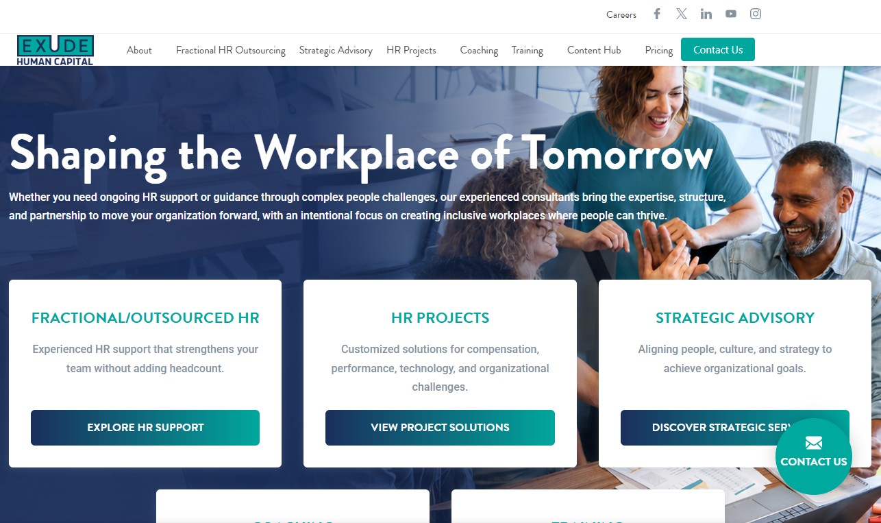 Exude Human Capital website