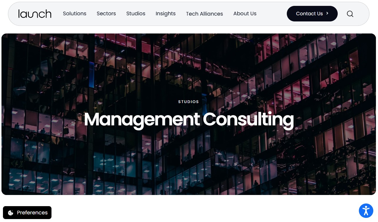 Launch Consulting website