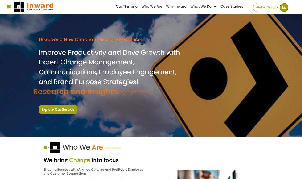 Inward Strategic Consulting website