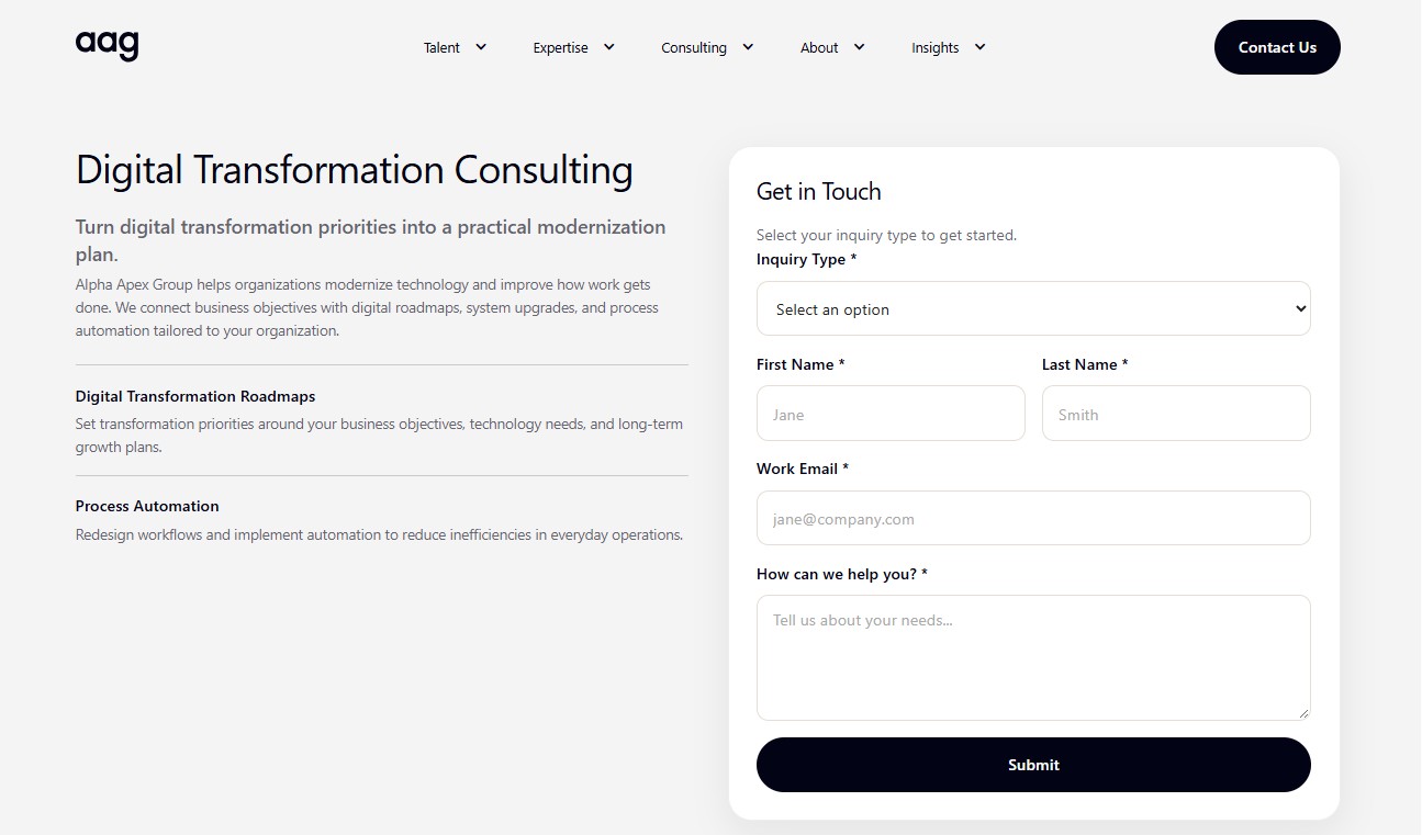 Alpha Apex Group website