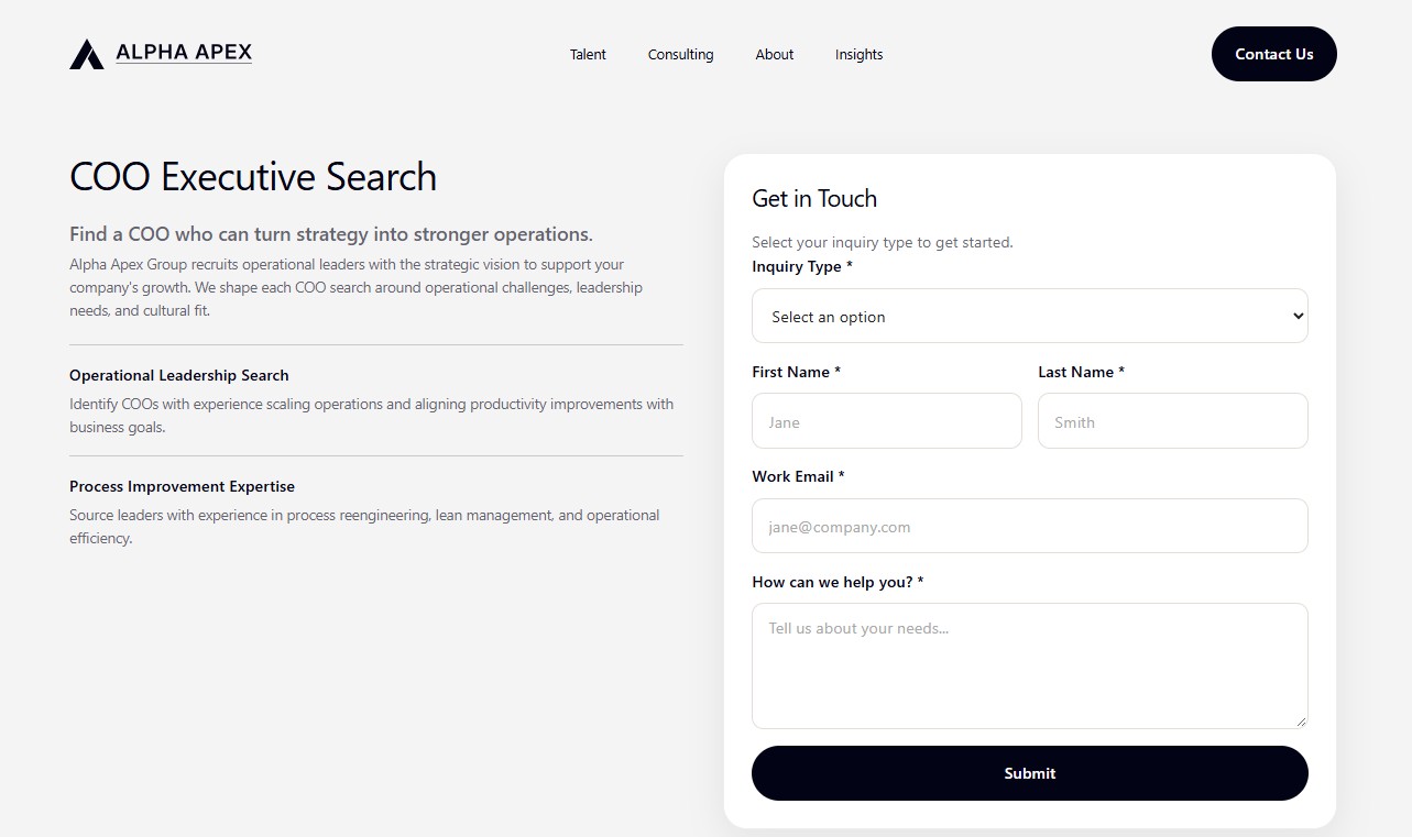 Alpha Apex Group website