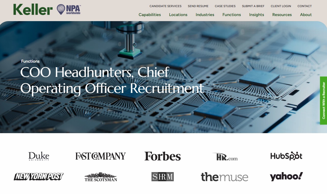 Keller Executive Search website