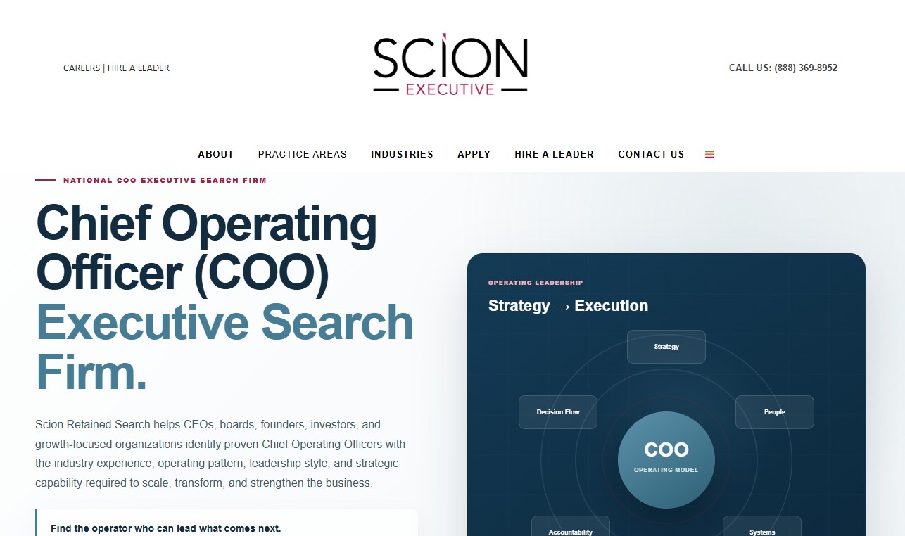 Scion Executive Search website