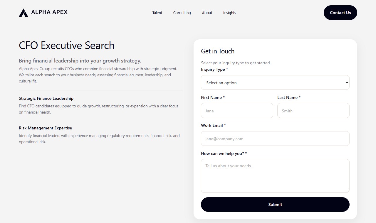 Alpha Apex Group website