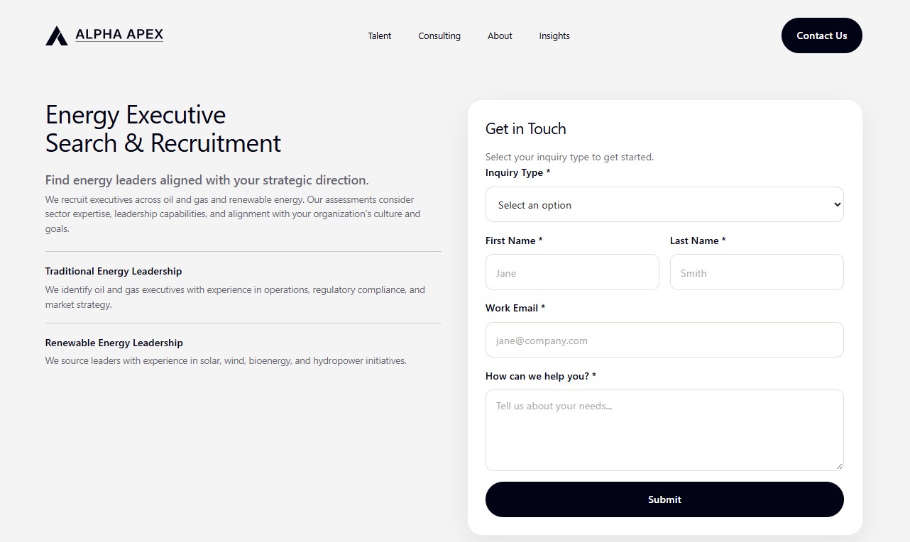 Alpha Apex Group website