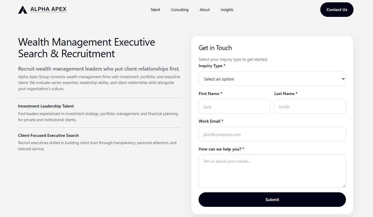 Alpha Apex Group website