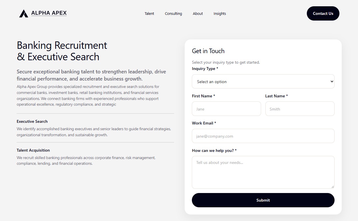 Alpha Apex Group website