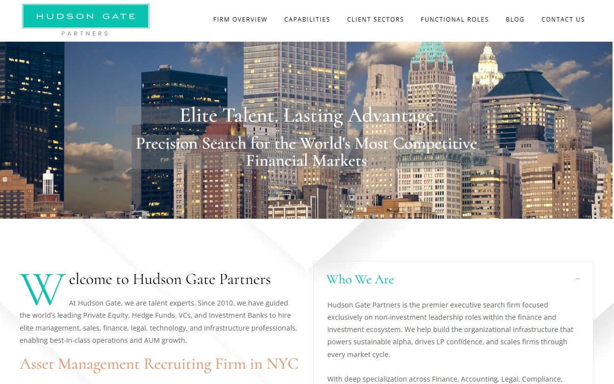 Hudson Gate Partners website