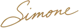 Cursive text spelling the word Simone in gold color.