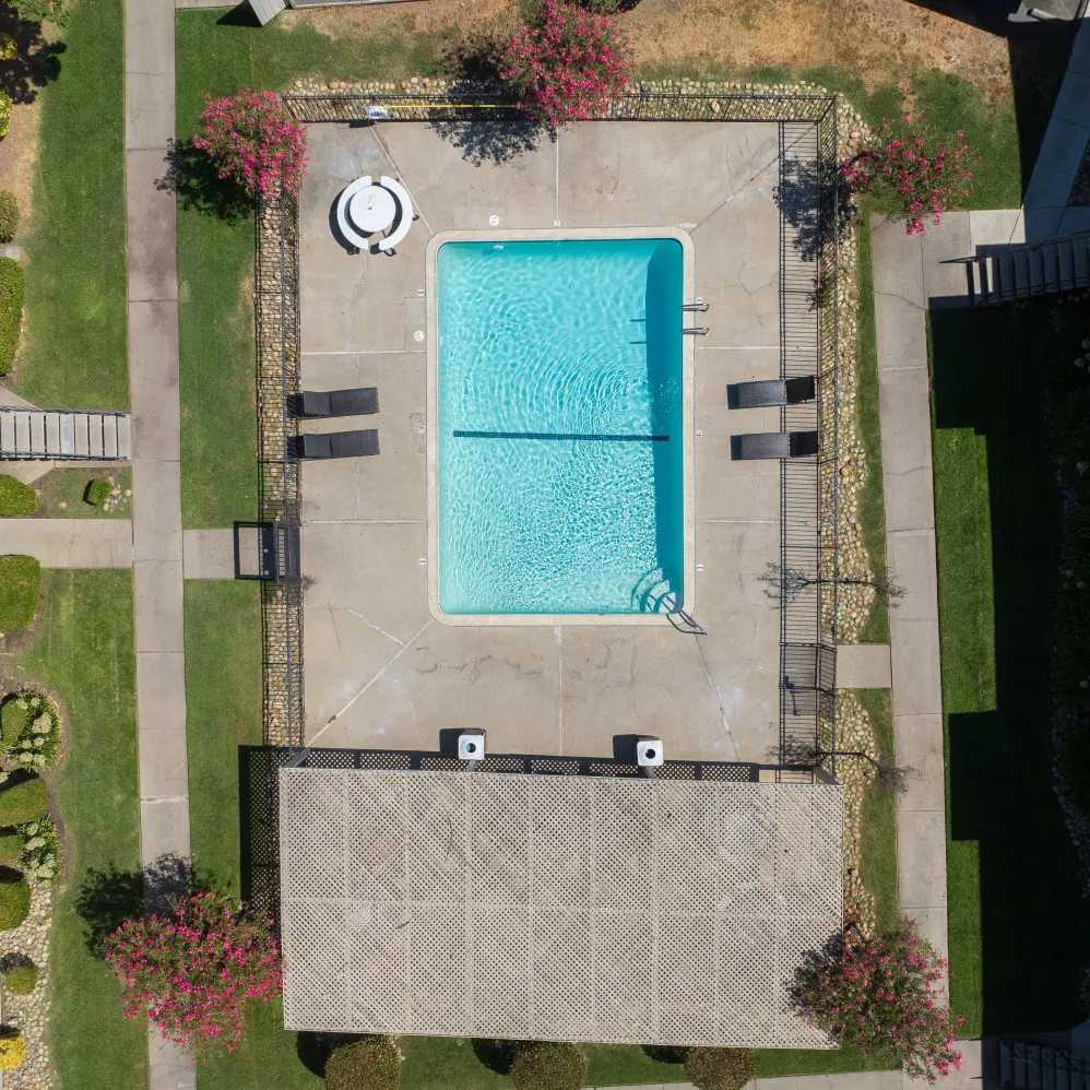 Aerial view of pool