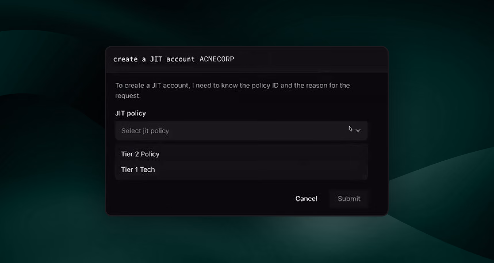 Just-in-Time Access & Zero Standing Privilege Dashboard CyberQP.ai Software Screenshot