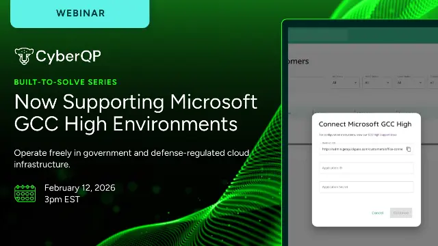 Webinar title card: Protecting GCC High environments with privileged access controls
