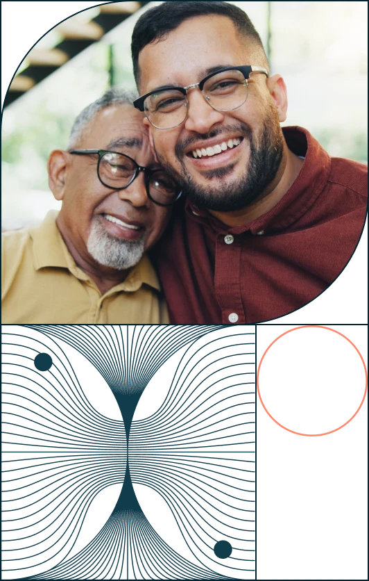 Man and father smiling together