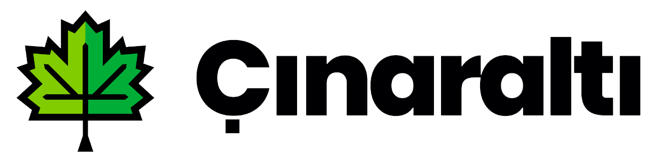 Green stylized leaf logo next to the word Çınaraltı in bold black letters.