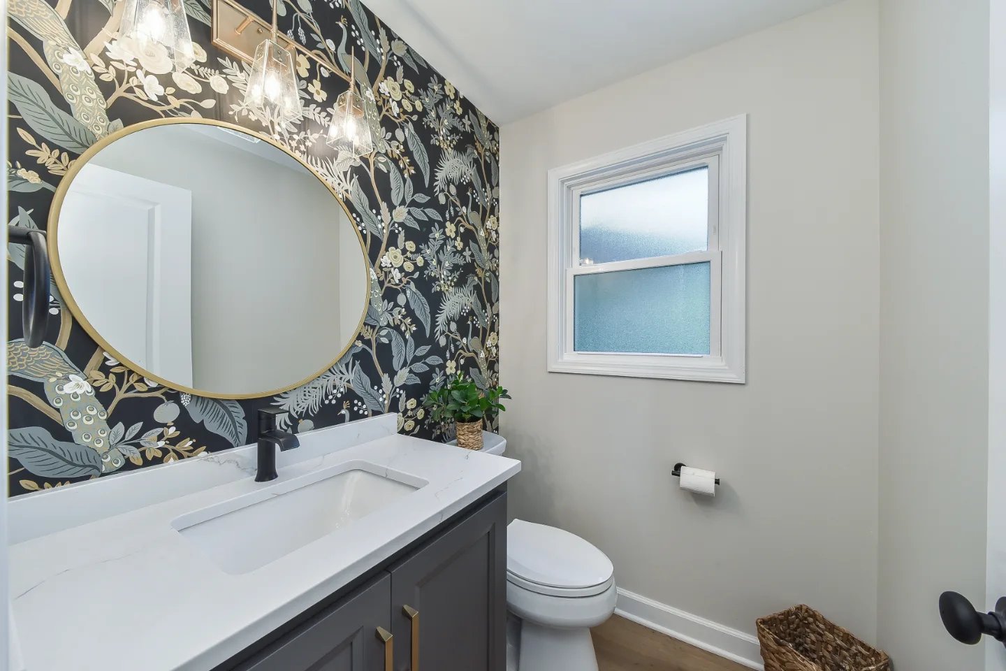 Powder Room remodel in Franklin, TN. Sebring Design Build updated this Franklin powder room as part of a whole-home interior remodel.