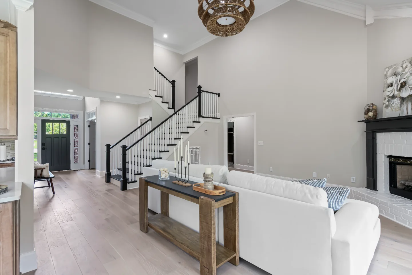 Living Room remodel in Watkins Creek, TN. Sebring Design Build transformed the living room in this Watkins Creek whole house remodel in Franklin, Tennessee as part of a nine-space modern-elegant interior renovation.