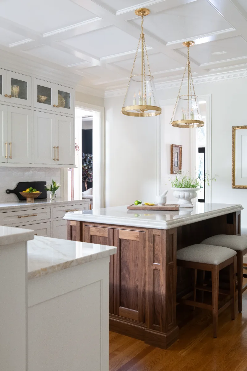Kitchen remodel in Cool Springs, TN. Sebring Design Build transformed this Cool Springs kitchen in Franklin, Tennessee with Havana Square Recessed MDF Panel soft white cabinetry.