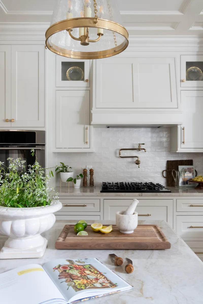 Kitchen remodel in Cool Springs, TN. Sebring Design Build transformed this Cool Springs kitchen in Franklin, Tennessee with Havana Square Recessed MDF Panel soft white cabinetry.