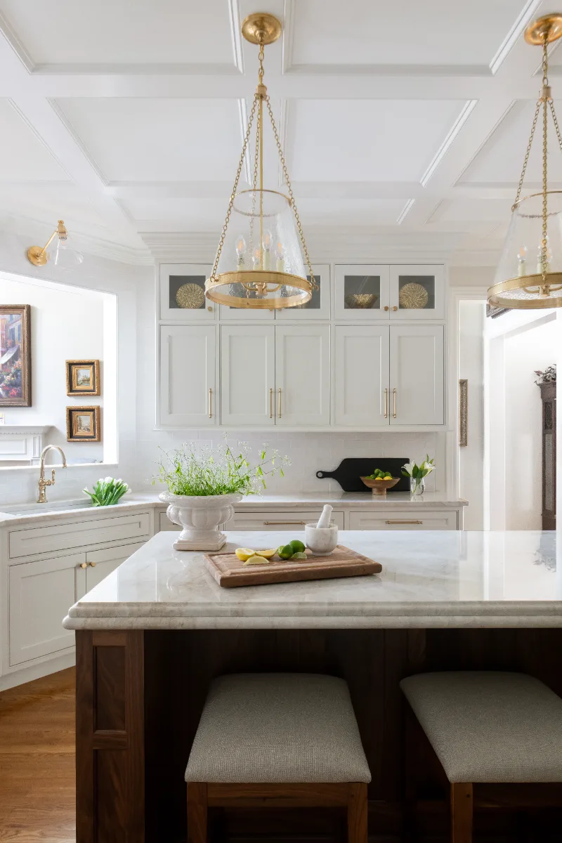 Kitchen remodel in Cool Springs, TN. Sebring Design Build transformed this Cool Springs kitchen in Franklin, Tennessee with Havana Square Recessed MDF Panel soft white cabinetry.