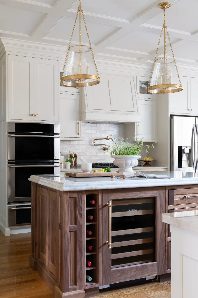 Kitchen remodel in Cool Springs, TN. Sebring Design Build transformed this Cool Springs kitchen in Franklin, Tennessee with Havana Square Recessed MDF Panel soft white cabinetry.