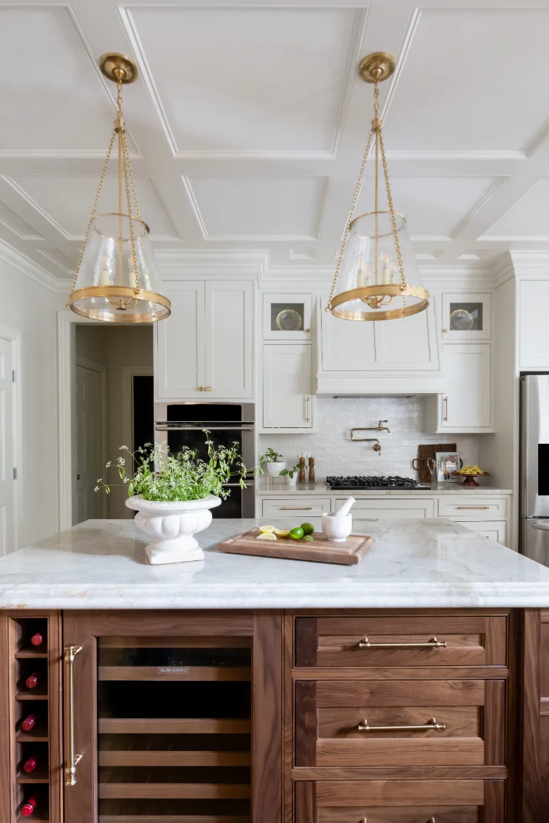 Kitchen remodel in Cool Springs, TN. Sebring Design Build transformed this Cool Springs kitchen in Franklin, Tennessee with Havana Square Recessed MDF Panel soft white cabinetry.