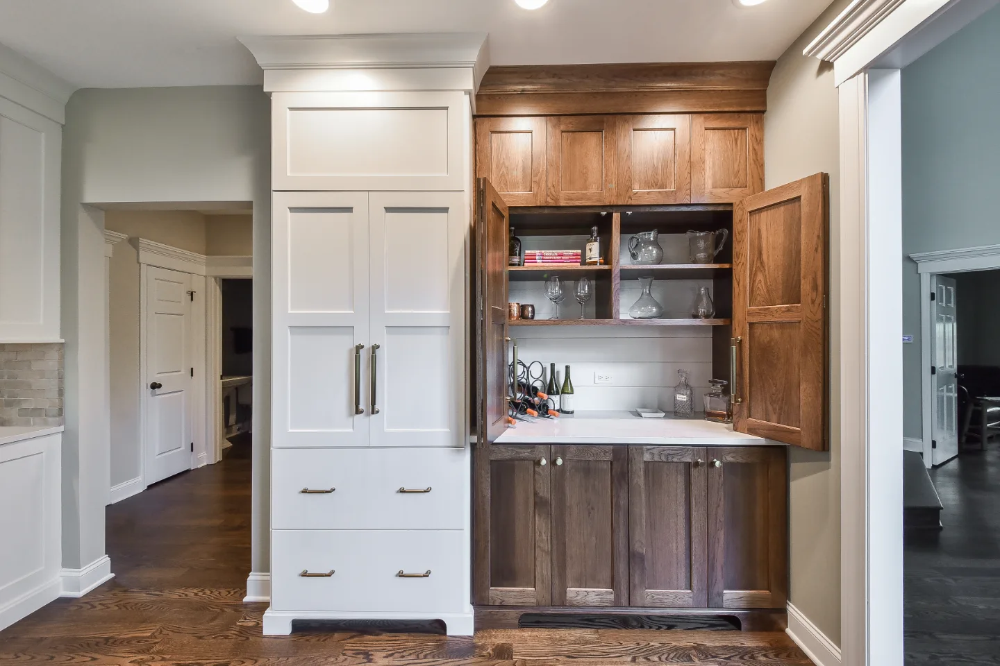 Bar remodel in Brentwood, TN. Sebring Design Build built this Brentwood, Tennessee bar as part of a transitional-organic multi-room remodel.