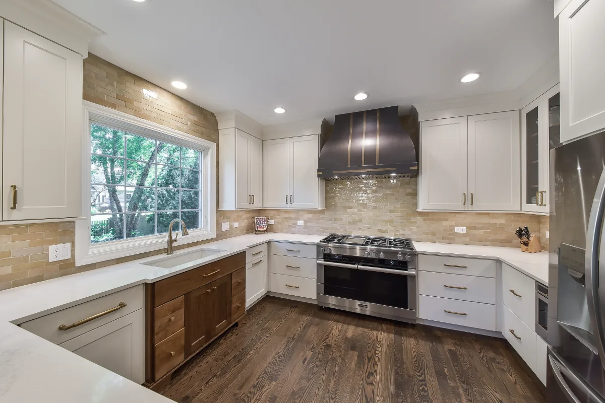 Kitchen remodel in Brentwood, TN. Sebring Design Build transformed this Brentwood kitchen by removing angled walls and soffits to create an open.