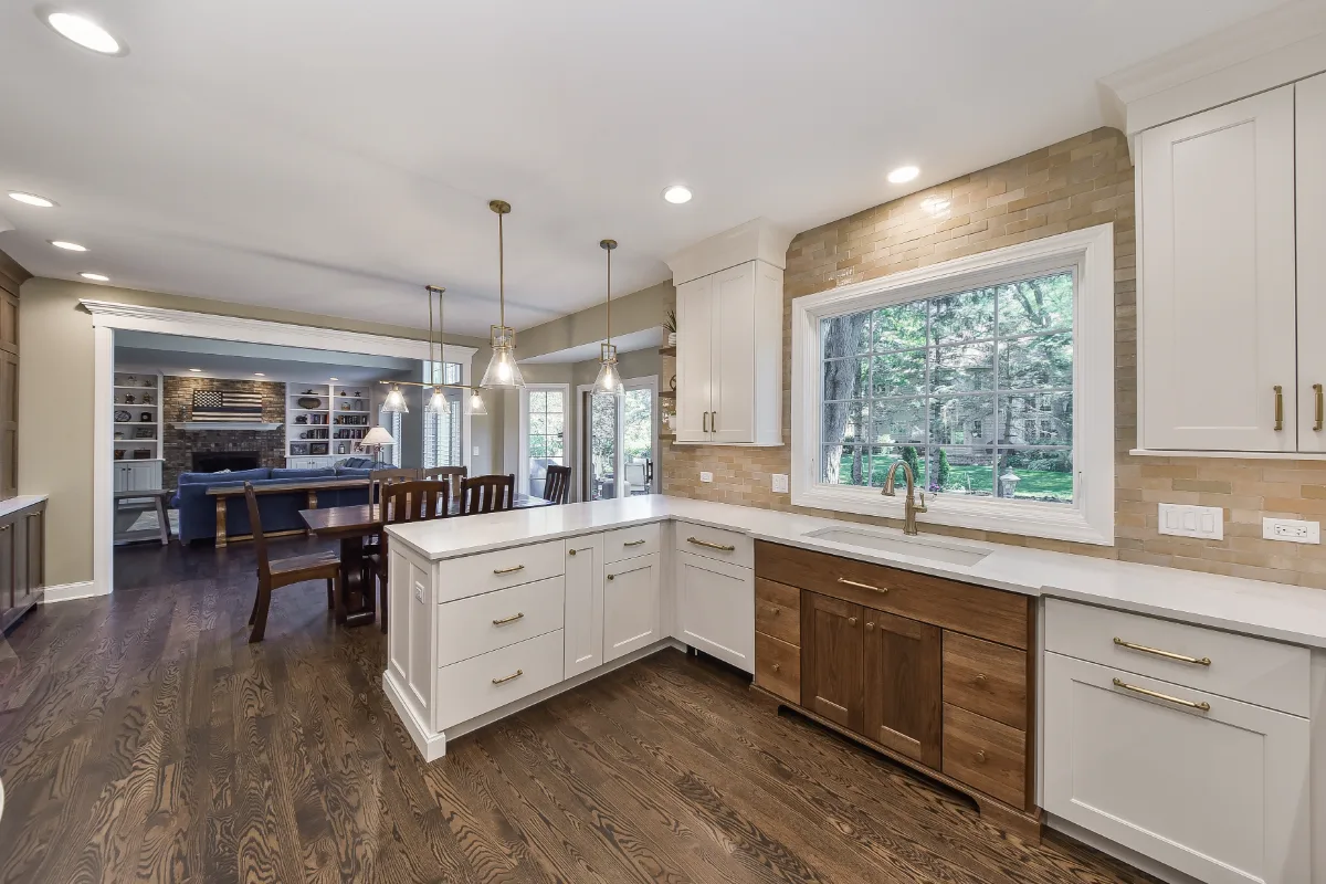 Kitchen remodel in Brentwood, TN. Sebring Design Build transformed this Brentwood kitchen by removing angled walls and soffits to create an open.