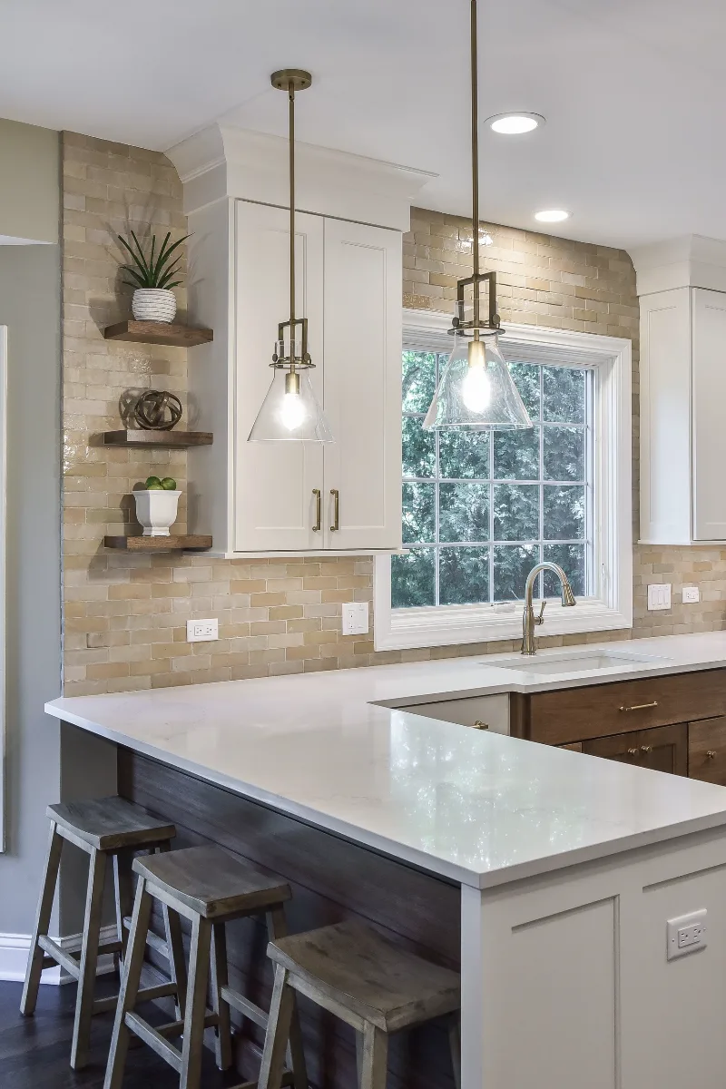 Kitchen remodel in Brentwood, TN. Sebring Design Build transformed this Brentwood kitchen by removing angled walls and soffits to create an open.