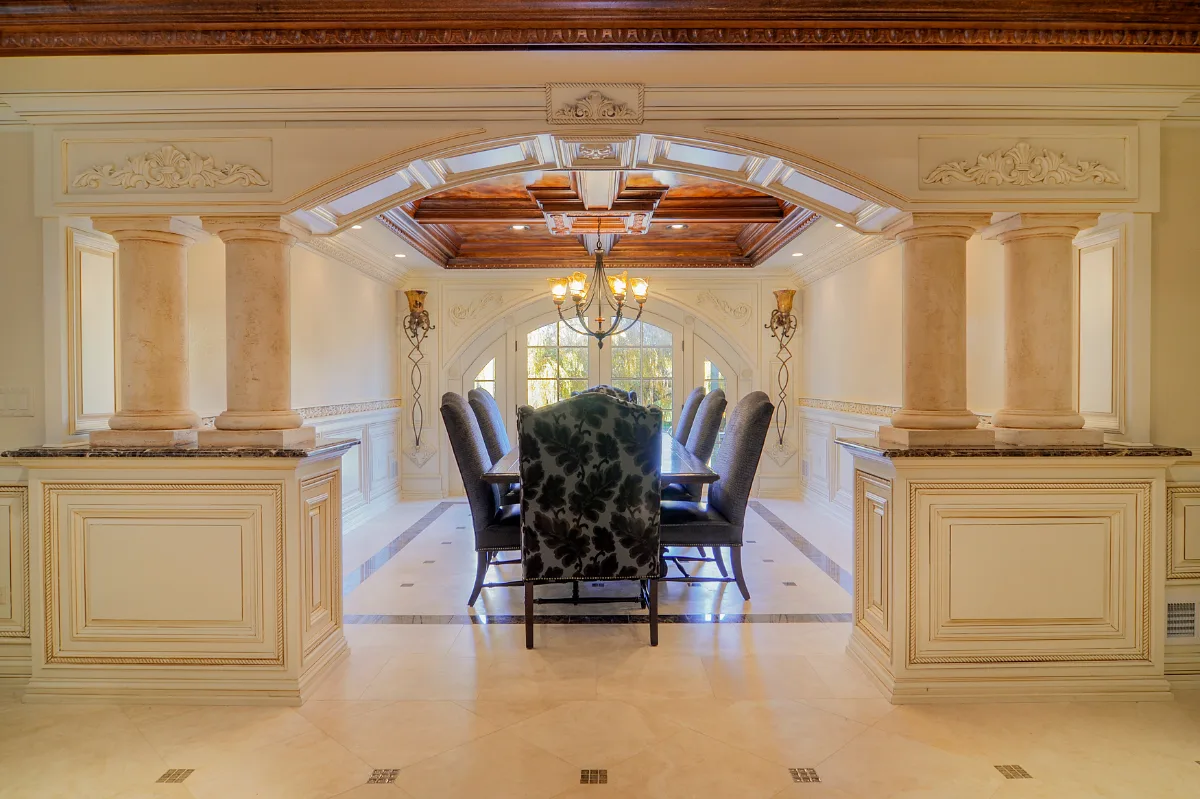 A traditional-intricate basement dining room in Franklin, TN, part of a full basement remodel by Sebring Design Build. Specs pending photo verification.