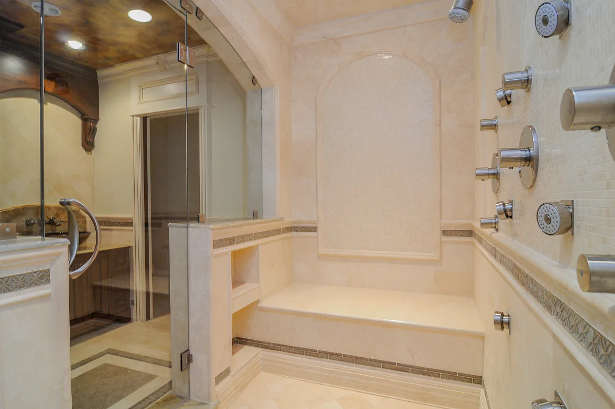 A traditional-intricate basement guest bath in Franklin, TN, part of a full basement remodel by Sebring Design Build. Specs pending photo verification.