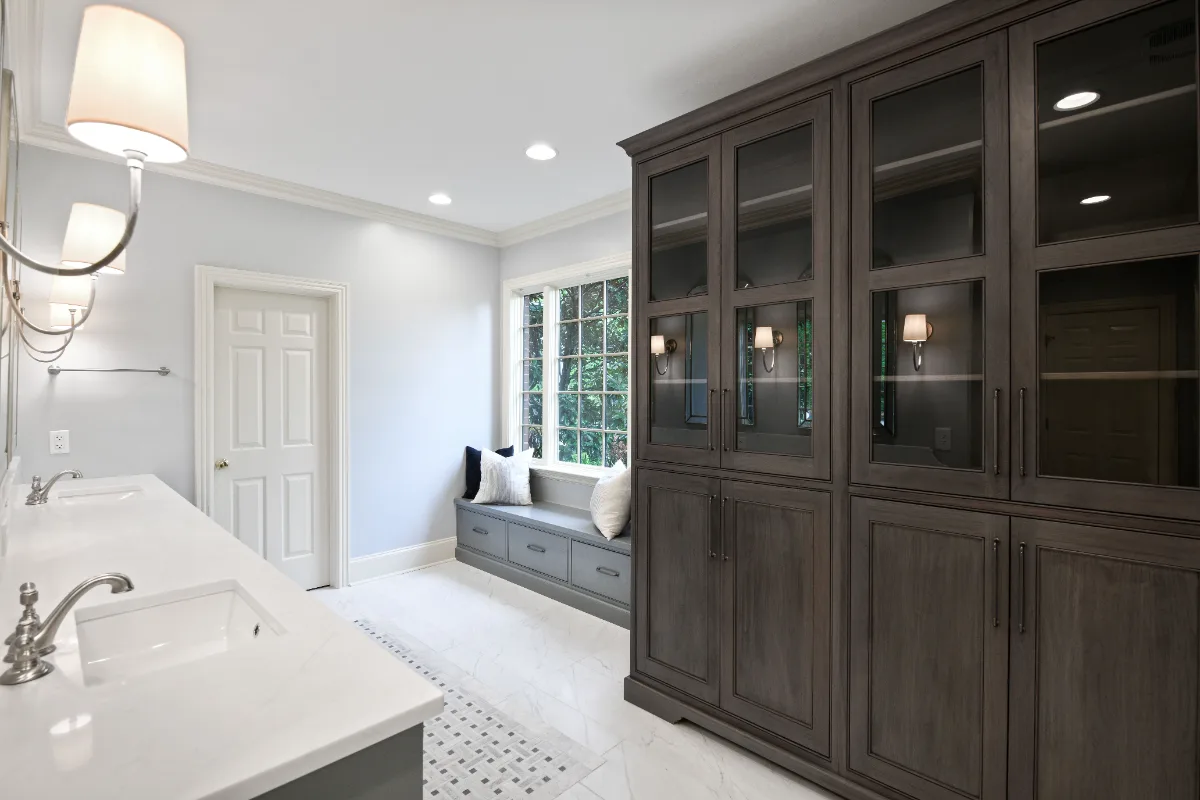 Primary Bath remodel in Franklin, TN. Sebring Design Build transformed this Bonbrook primary bath in Brentwood.