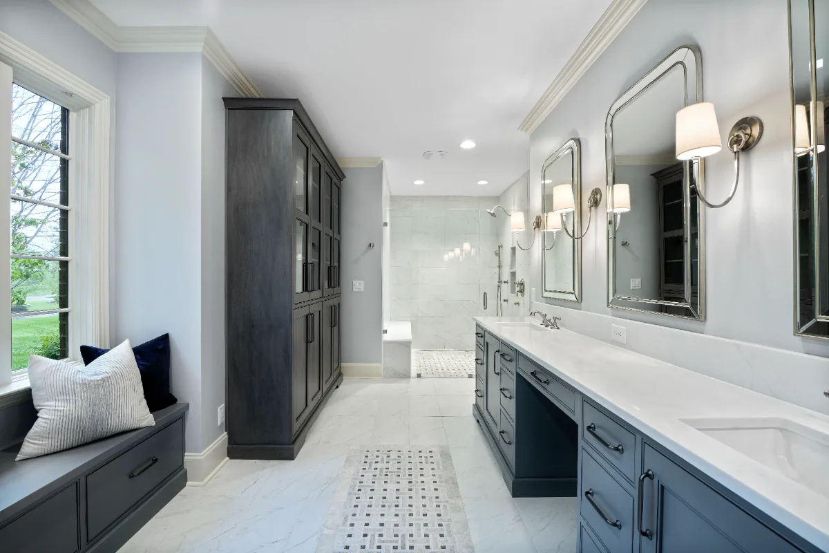 Primary Bath remodel in Franklin, TN. Sebring Design Build transformed this Bonbrook primary bath in Brentwood.