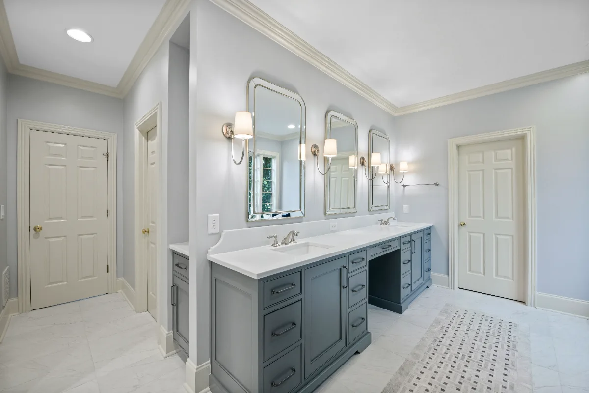 Primary Bath remodel in Franklin, TN. Sebring Design Build transformed this Bonbrook primary bath in Brentwood.