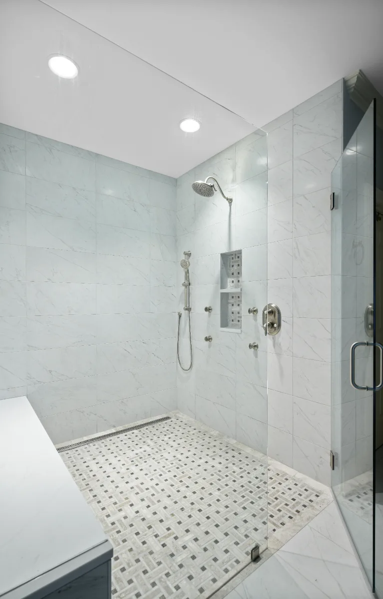 Primary Bath remodel in Franklin, TN. Sebring Design Build transformed this Bonbrook primary bath in Brentwood.