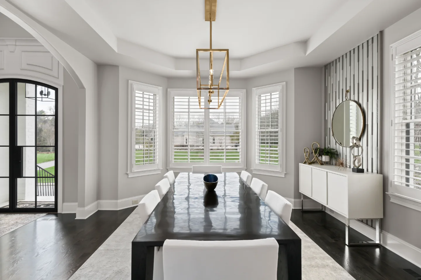 Dining room update in Magnolia Vale, Brentwood TN as part of a whole-home interior remodel. Modern luxury finishes by Sebring Design Build.