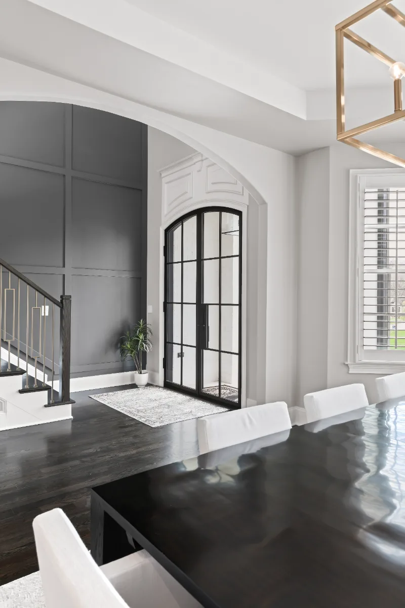 Dining room update in Magnolia Vale, Brentwood TN as part of a whole-home interior remodel. Modern luxury finishes by Sebring Design Build.
